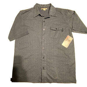 Vintage Rusty Men's Blue Polo Button Shirt Short Sleeve Size Medium